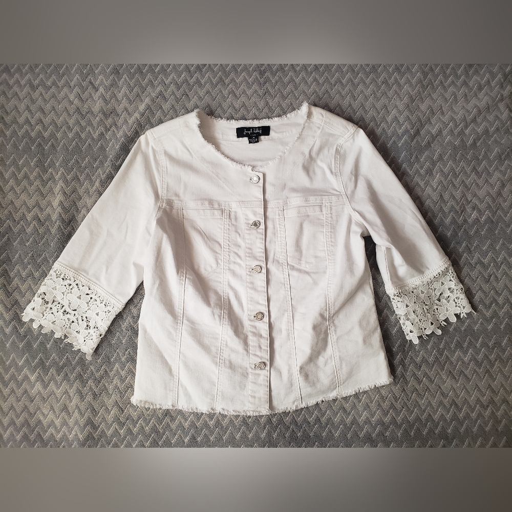 Joseph Ribkoff white jean jacket